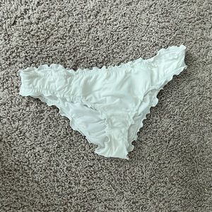 White Cheeky Ruched White Bikini Bottoms Size Small
